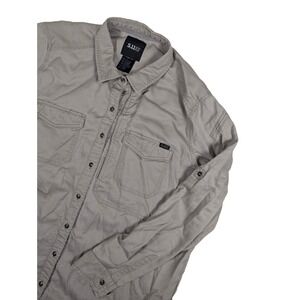 5.11 Tactical Women's XL Tan Utility Shirt Long Sleeve Button Down Tencel